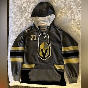 NHL Vegas Golden Knights #71 Karlsson Lace Up Old Time Hockey Hoodie Small